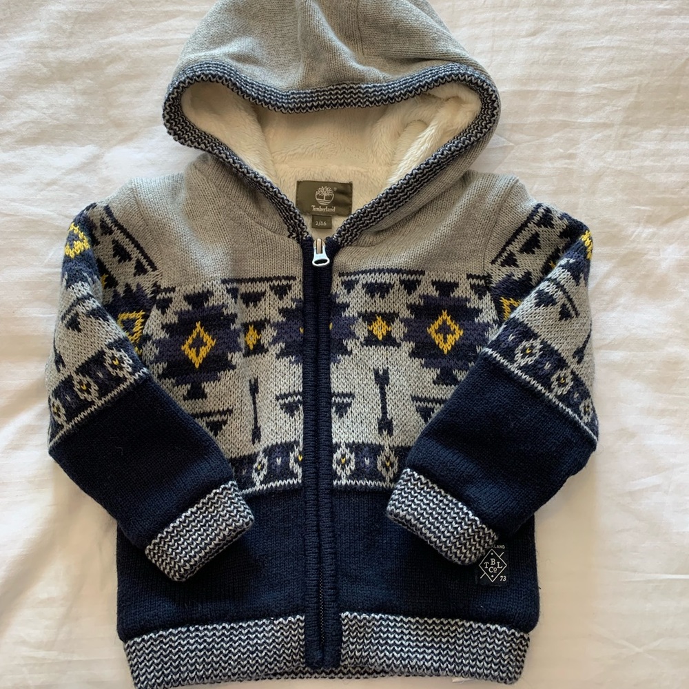 Timberland furry hooded zip-up sweater